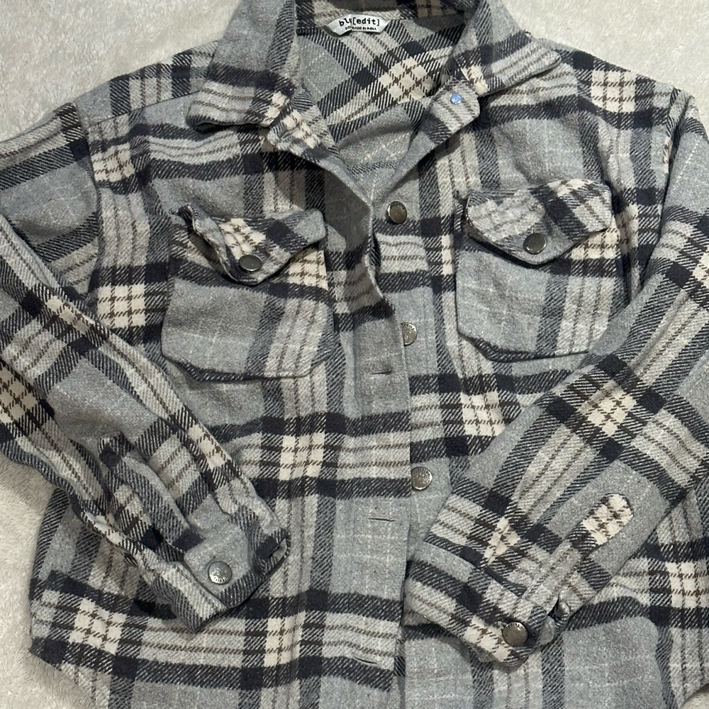 Women’s Medium Gray Plaid Jacket